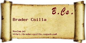 Brader Csilla névjegykártya